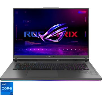Laptop Gaming ASUS ROG Strix G18 G814JV cu procesor Intel® Core™ i7-13650HX pana la 4.90 GHz, 18, QHD+, IPS, 240Hz, 32GB DDR5, 1TB SSD, NVIDIA® GeForce RTX™ 4060 8GB GDDR6, No OS, Eclipse Gray