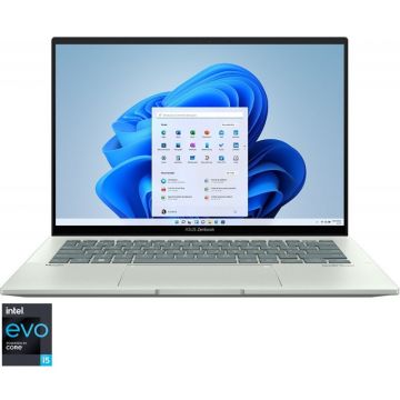 Asus Laptop Asus Zenbook UX3402ZA, 14 inch WQXGA, Intel Core i5-1240P, 8GB RAM, 512GB SSD, Intel Iris Xe, Windows 11 Home, Verde + CADOU