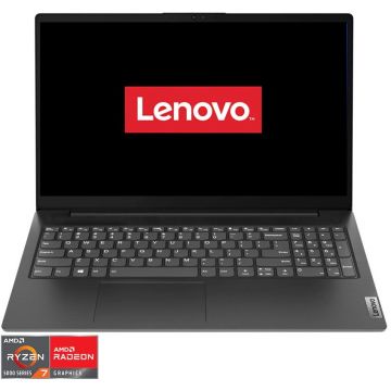 Lenovo Laptop Lenovo V15 G2 ALC, 15.6inch FHD, AMD Ryzen 7 5700U, 8GB RAM, 512GB SSD, Free DOS, Negru