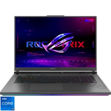 Laptop ASUS Gaming 18'' ROG Strix G18 G814JV, QHD+ 240Hz, Procesor Intel® Core™ i7-13650HX (24M Cache, up to 4.90 GHz), 16GB DDR5, 1TB SSD, GeForce RTX 4060 8GB, No OS, Eclipse Gray