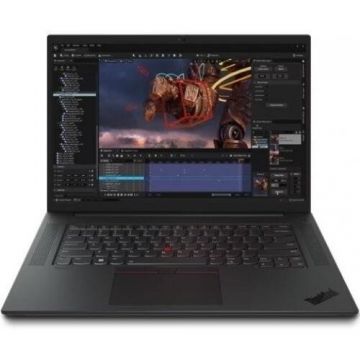 Lenovo Laptop Lenovo ThinkPad P1 Gen. 6, Intel Core i7-13700H, 16 inch WUXGA, 32GB RAM, 1TB SSD, nVidia RTX A1000 6GB, Windows 11 Pro, Negru