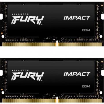 Kingston Kit Memorie SO-DIMM Kingston FURY Impact 64GB, DDR4-2666Mhz, CL16, Dual Channel
