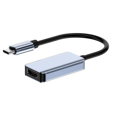 Adaptor video USB-C la HDMI Techstar® CYCST60, 4K Ultra HD, Compatibil Monitor, Computer, Tableta, Gri