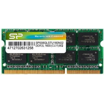 Memorie Laptop Silicon-Power SP008GLSTU160N02 DDR3L, 1x8GB, 1600MHz, CL11, 1.35V