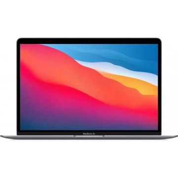 Laptop Apple MacBook Air (Procesor Apple M1 (12M Cache, up to 3.20 GHz), 13.3inch, Retina, 8GB, 256GB SSD, Integrated M1 Graphics, Mac OS Big Sur, Layout INT, Gri)