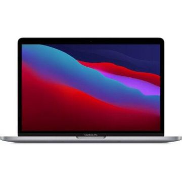 Laptop Apple MacBook Pro (Procesor Apple M1 (12M Cache, up to 3.20 GHz), 13.3inch, Retina, 8GB, 512GB SSD, Integrated M1 Graphics, Mac OS Big Sur, Layout INT, Gri)