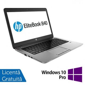 Laptop Refurbished HP EliteBook 840 G1 (Procesor Intel® Core™ i5-4200U (3M Cache, up to 2.6 GHz) 14inch, 4GB, 120GB SSD, Intel® HD Graphics 4400, Windows 10 Pro, Argintiu)