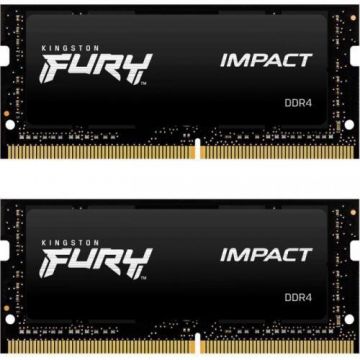 Memorii laptop Kingston FURY Impact 16GB(2x8GB), DDR4-3200Mhz, CL20, Dual Channel