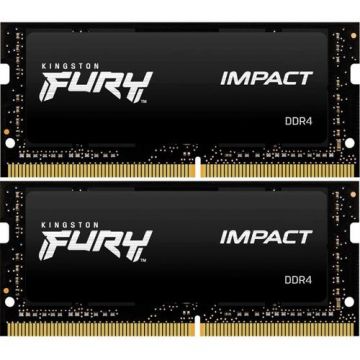 Memorii laptop Kingston FURY Impact, 16GB, DDR4, 2666MHz, CL15, 1.2v, Dual Channel Kit