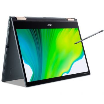 Laptop 2in1 Acer Spin 7 SP714, Procesor Qualcomm Snapdragon SC8180XP, 14inch Full HD, 8GB, 512GB SSD, Windows 10 Pro, Albastru
