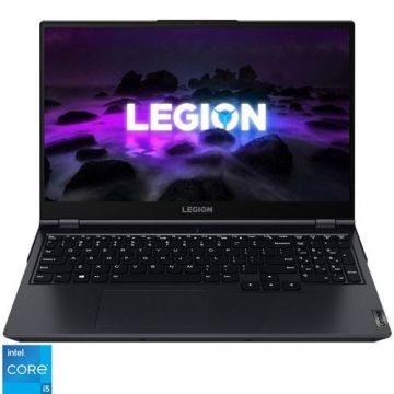 Laptop Gaming Legion 5 15ITH6H, Procesor Intel Core i5-11400H, 15.6inch Full HD 165Hz, 16GB, 512 SSD, nVidia RTX 3060 6GB, NO OS, Negru