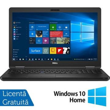 Laptop Refurbished Dell Latitude E5580, Intel Core i5-6300U 2.40GHz, 8GB DDR4, 256GB SSD, 15.6 Inch, Webcam, Tastatura Numerica + Windows 10 Home