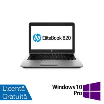Laptop Refurbished HP Elitebook 820 G2, Intel Core i5-5300U 2.30GHz, 4GB DDR3, 120GB SSD, 12.5 Inch, Webcam + Windows 10 Pro