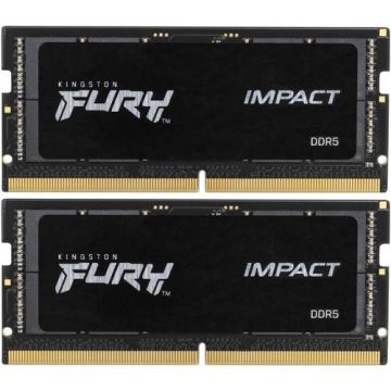Memorii Laptop Kingston Fury Impact, 16GB DDR5, 4800MHz CL38, Dual Channel Kit