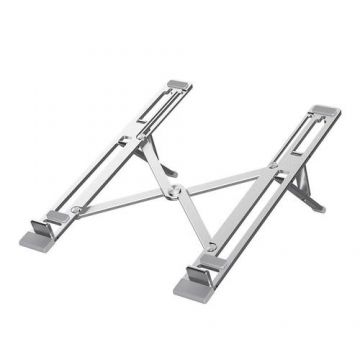 Suport laptop Serioux SRXNCPU6, material aluminiu, dimensiune compatibilă:  până la 15.6inch, 5 unghiuri ajustabile (Argintiu)