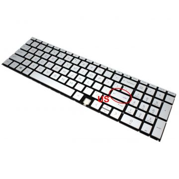 Tastatura Argintie HP BJSUPA0M2DIA2P iluminata layout US fara rama enter mic