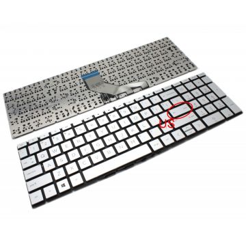 Tastatura Argintie HP Pavilion 15-DK layout US fara rama enter mic