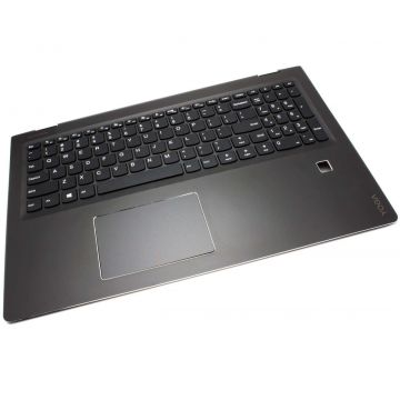 Tastatura Lenovo 4280035200001 Neagra cu Palmrest Negru cu orificiu Amprenta si Touchpad