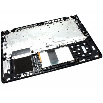 Tastatura Lenovo 5CB0J33004 Neagra cu Palmrest Argintiu iluminata backlit