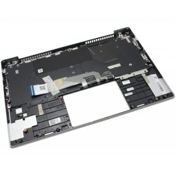 Tastatura Lenovo IdeaPad S530-13I Gri cu Palmrest Argintiu si Orificiu Amprenta iluminata backlit