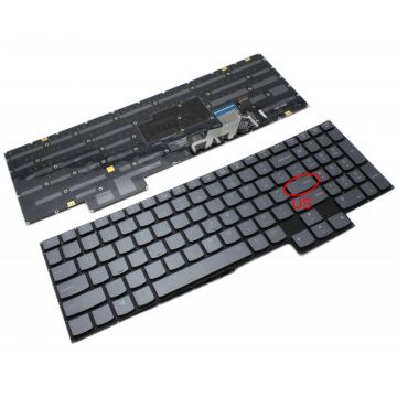 Tastatura Gri Lenovo Legion 7-15IMHG05 iluminata layout US fara rama enter mic