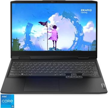 Laptop Gaming IdeaPad Gaming 3 16IAH7 cu procesor Intel Core i5-12450H pana la 4.4 GHz, 16 WUXGA, 16GB, 512GB SSD, NVIDIA GeForce RTX 3060 6GB, No OS, Onyx Grey