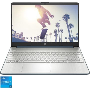 Laptop HP 15s-fq5025nq cu procesor Intel® Core™ i5-1235U pana la 4.40 GHz, 15.6 FHD, 16GB DDR4, 512GB PCIe SSD, Intel Iris Xe, FreeDOS, Spruce Blue