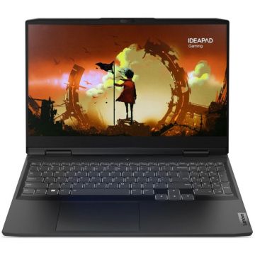 Laptop Lenovo Gaming 15.6'' IdeaPad 3 15ARH7, FHD IPS 120Hz, Procesor AMD Ryzen™ 5 6600H (16M Cache, up to 4.5 GHz), 16GB DDR5, 512GB SSD, GeForce RTX 3050 Ti 4GB, No OS, Onyx Grey