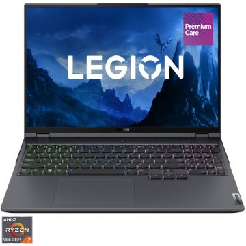 Laptop Lenovo Gaming 16'' Legion 5 Pro 16ACH6H, WQXGA IPS 165Hz G-Sync, Procesor AMD Ryzen™ 5 5600H (16M Cache, up to 4.2 GHz), 16GB DDR4, 512GB SSD, GeForce RTX 3060 6GB, No OS, Storm Grey, 3Yr Onsite Premium Care