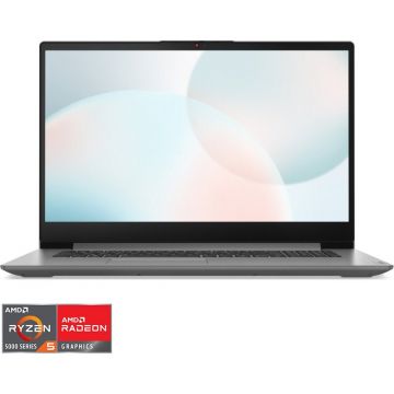 Laptop Lenovo IdeaPad 3 17ABA7 cu procesor AMD Ryzen 5 5625U pana la 4.3 GHz, 17.3 HD+, 16GB, 512GB SSD, AMD Radeon Graphics, No OS, Arctic Grey