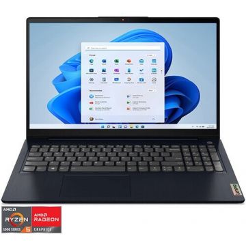 Laptop Lenovo IdeaPad 3 17ALC6 cu procesor AMD Ryzen 5 5500U pana la 4 GHz, 17.3 Full HD, 8GB, 128GB SSD + 1TB HDD, AMD Radeon Graphics, Windows 11 Home 64, Abyss Blue