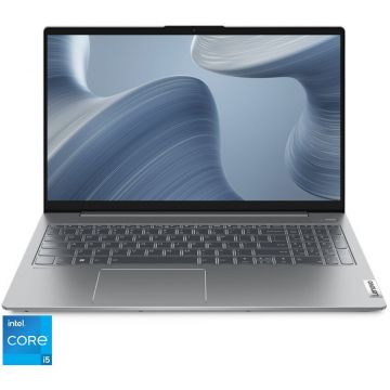 Laptop Lenovo IdeaPad 5 15IAL7 cu procesor Intel Core i5-1240P pana la 4.5 GHz, 15.6 Full HD, 16GB, 512GB SSD, Intel Iris Xe Graphics, No OS, Cloud Grey