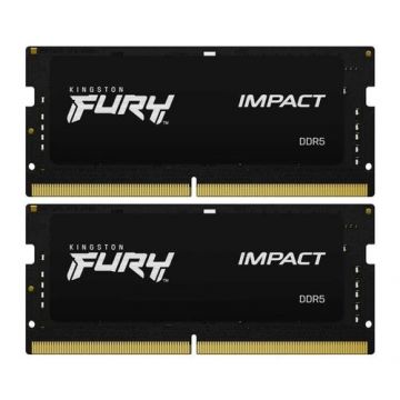 Memorii laptop Kingston FURY Impact, 32GB(2x16GB), DDR5, 4800MHz, CL38, 1.1v, Dual Channel Kit