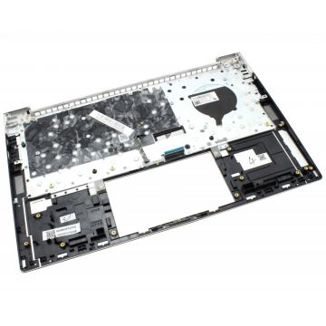 Tastatura HP ProBook 430 G8 Neagra cu Palmrest Argintiu si Orificiu Amprenta iluminata backlit