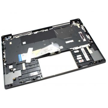 Tastatura Lenovo 5CB0S16086 Gri cu Palmrest Gri si Orificiu Amprenta iluminata backlit