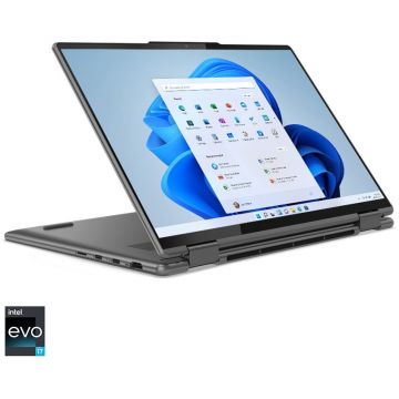 Ultrabook Lenovo 14'' Yoga 7 14IAL7, 2.8K OLED Touch 90Hz, Procesor Intel® Core™ i7-1260P (18M Cache, up to 4.70 GHz), 16GB DDR5, 512GB SSD, Intel Iris Xe, Win 11 Home, Storm Grey, 3Yr Onsite Premium Care