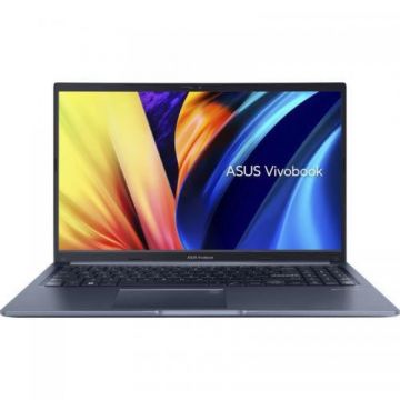 Laptop ASUS Vivobook 15.6-inch, X1502ZA-BQ414, FHD (1920 x 1080) 16:9, i5-1240P, 8GB DDR4 on board + 8GB DDR4 SO-DIMM, 512GB M.2, Quiet Blue, 2 years, No preinstalled OS