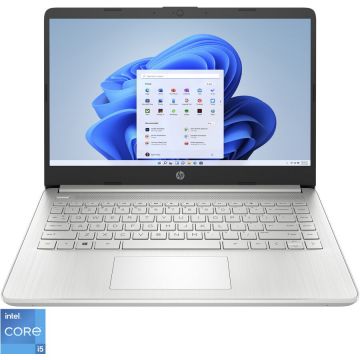 Laptop ultraportabil HP 14s-dq5006nq cu procesor Intel® Core™ i5-1235U pana la 4.40 GHz, 14, Full HD, 16GB, 512GB SSD, Intel® Iris® Xe Graphics, Windows 11 Home