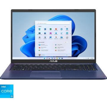 Laptop ASUS X515EA-BQ850W cu procesor Intel Core i3-1115G4, 15.6 FHD, 8GB, 256GB SSD, Intel UHD Graphics 600, Windows 11 Home in S Mode, Peacock Blue
