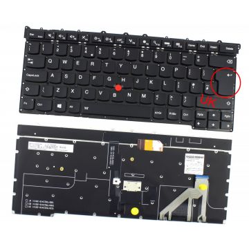 Tastatura Lenovo 01YQ389 iluminata layout UK fara rama enter mare