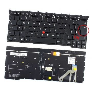 Tastatura Lenovo 01YQ389 iluminata layout UK fara rama enter mare