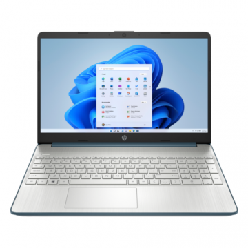 Laptop HP 15s-fq5025nq (Procesor Intel® Core™ i5-1235U (12M Cache, up to 4.40 GHz, with IPU) 15.6inch FHD, 16GB, 512GB SSD, Intel® Iris® Xe Graphics, Argintiu/Albastru)