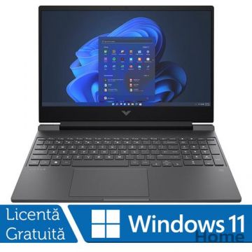 Laptop Gaming HP Victus 15-FA0031, Intel Core i5-12450H 3.30-4.40GHz, 8GB DDR4, 512GB SSD, NVIDIA GeForce GTX 1650 4GB GDDR5, 15.6inch Full HD IPS 144Hz, Webcam, Windows 11 Home, Argintiu