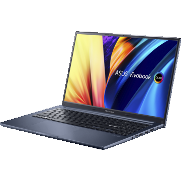 Laptop ASUS Vivobook M1503QA-L1118, OLED, 15.6-inch, FHD (1920 x 1080) OLED 16:9, AMD Ryzen(T) 7 5800H, 8GB DDR4 on board + 8GB DDR4 SO - DIMM, 512GB M.2 NVMe, Quiet Blue, 2 years, No preinstalled OS