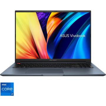 Laptop ASUS VivoBook Pro 16 K6602ZE cu procesor Intel®Core™ i7-12650H pana la 4.70 GHz, 16'', WUXGA, IPS, 16GB, 1 TB SSD, NVIDIA® GeForce® RTX™ 3050 Ti 4GB, No OS, Quiet Blue