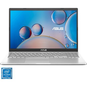 Laptop ASUS X515MA-EJ493 cu procesor Intel Celeron N4020, 15.6 FHD, 8GB, 256GB SSD, Intel UHD Graphics 600, No OS, Transparent Silver