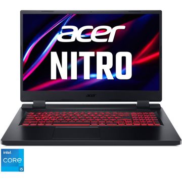Laptop Gaming Acer Nitro 5 AN517-55 cu procesor Intel® Core™ i5-12500H pana la 4.50 GHz, 17.3, Full HD, IPS, 144Hz, 16GB, 512GB SSD, NVIDIA® GeForce RTX™ 3050 4GB, NO OS, Black