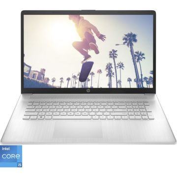 Laptop HP 17-cn2013nq cu procesor Intel® Core™ i5-1235U pana la 4.40 GHz, 17.3 FHD Antiglare IPS , 16GB DDR4, 512GB PCIe SSD, NVIDIA GEFORCE MX550 2GB, FreeDOS, Natural silver