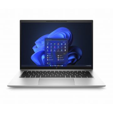 Laptop HP EliteBook 840 G9 cu procesor Intel Core i5-1235U 10 Core (1.3GHz, up to 4.4GHz, 12MB), 14.0 inch WUXGA, Intel Iris Xe Graphics, 16GB DDR5, SSD, 512GB PCIe NVMe, Windows 11 Pro 64bit Downgrade Win 10 Pro 64, Silver
