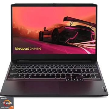 Laptop Gaming Lenovo IdeaPad 3 15ACH6, Procesor AMD Ryzen™ 7 5800H pana la 4.40 GHz, 15.6inch Full HD IPS, 16GB, 512GB SSD, NVIDIA GeForce RTX 3050 4GB, No OS, Negru